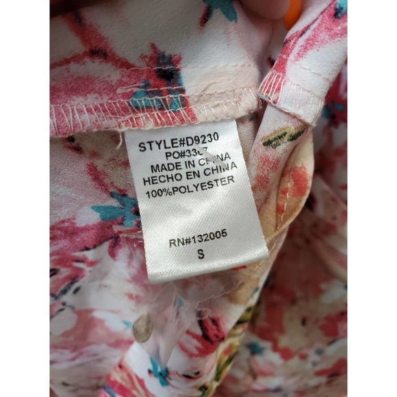 Multicolor Womens Floral Polyester Round Neck Cap Sleeve Length Dress Size Small - Picture 9 of 11